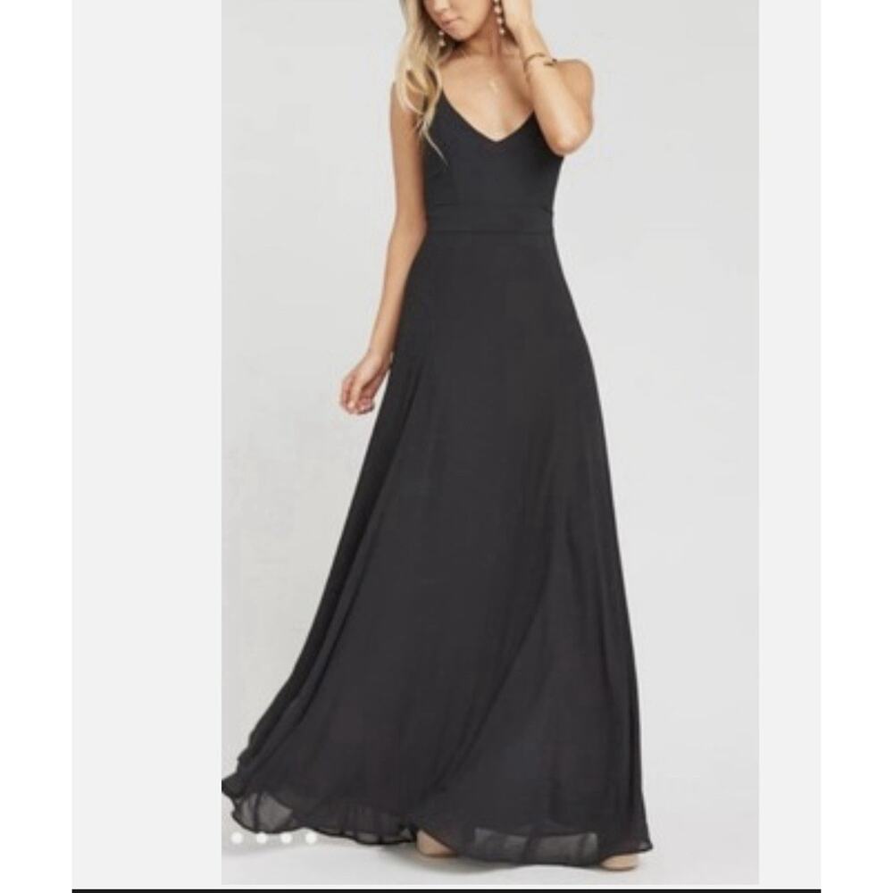 Show Me Your Mumu June Maxi Bridesmaid Formal Dress Black Chiffon NWT XS